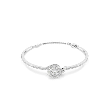 Snake bangle, Mixed cuts, Year of the Snake, White, Rhodium plated - S