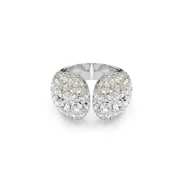 Sublima cocktail ring, Round cut, White, Rhodium plated - 55cm