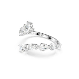 Matrix bangle, Mixed cuts, White, Rhodium plated - S