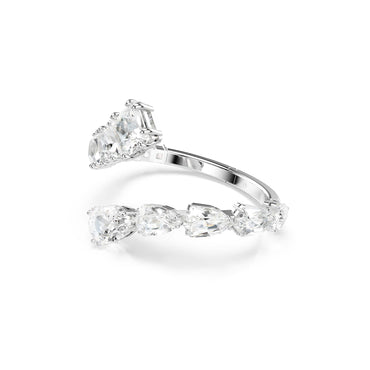 Matrix bangle, Mixed cuts, White, Rhodium plated - S