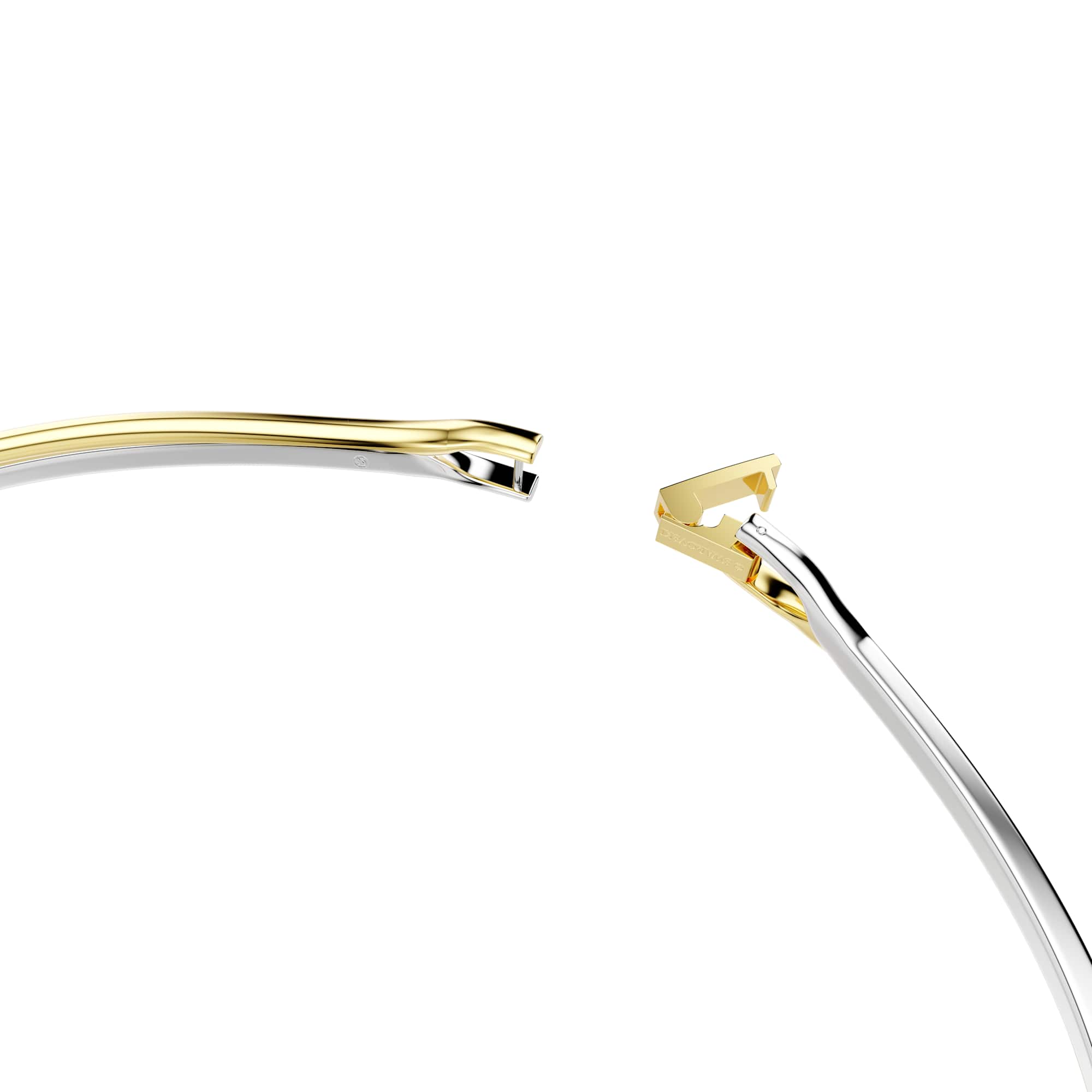 Hyperbola choker, Round cut, White, Mixed metal finish - M