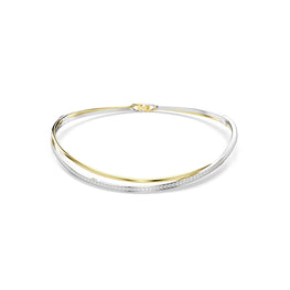 Hyperbola choker, Round cut, White, Mixed metal finish - S
