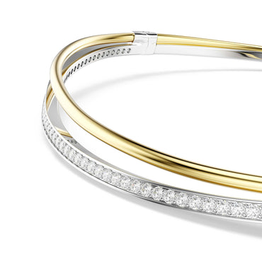 Hyperbola choker, Round cut, White, Mixed metal finish - S