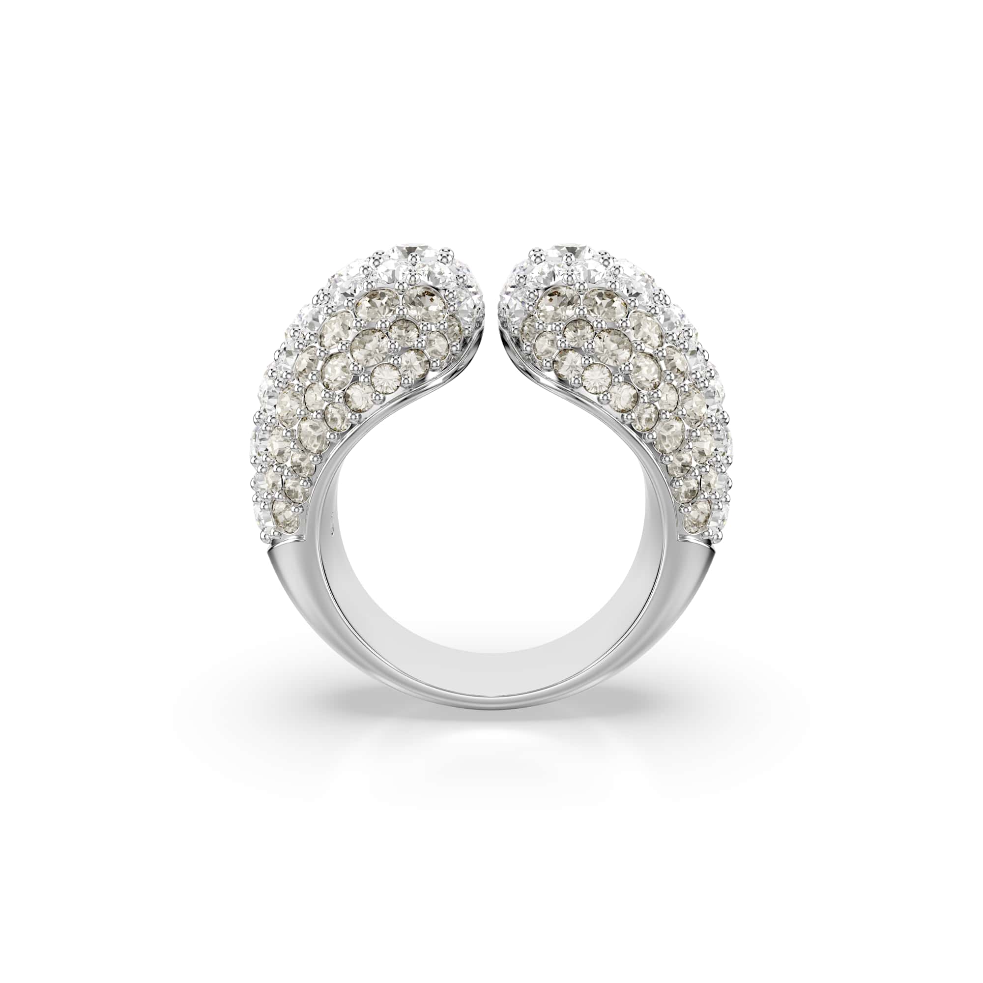 Sublima cocktail ring, Round cut, White, Rhodium plated - 52cm