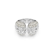 Sublima cocktail ring, Round cut, White, Rhodium plated - 58cm
