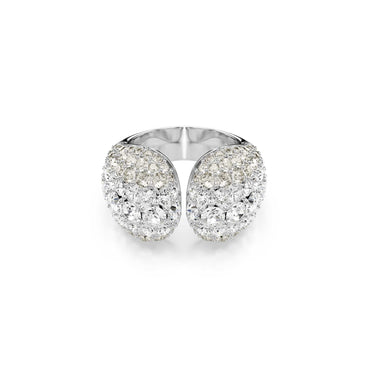 Sublima cocktail ring, Round cut, White, Rhodium plated - 58cm