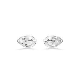 Lucent stud earrings, Pavé, Spike, White, Rhodium plated