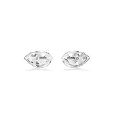 Lucent stud earrings, Pavé, Spike, White, Rhodium plated