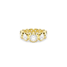 Imber ring, Mixed round cuts, White, 18K gold finish - 58cm