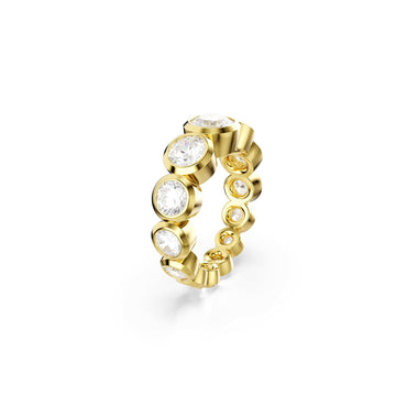 Imber ring, Mixed round cuts, White, 18K gold finish - 58cm