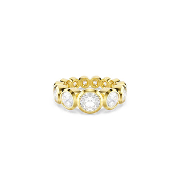 Imber ring, Mixed round cuts, White, 18K gold finish - 55cm