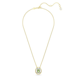 Chroma pendant, Octagon cut, Green, 18K gold finish