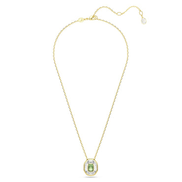 Chroma pendant, Octagon cut, Green, 18K gold finish