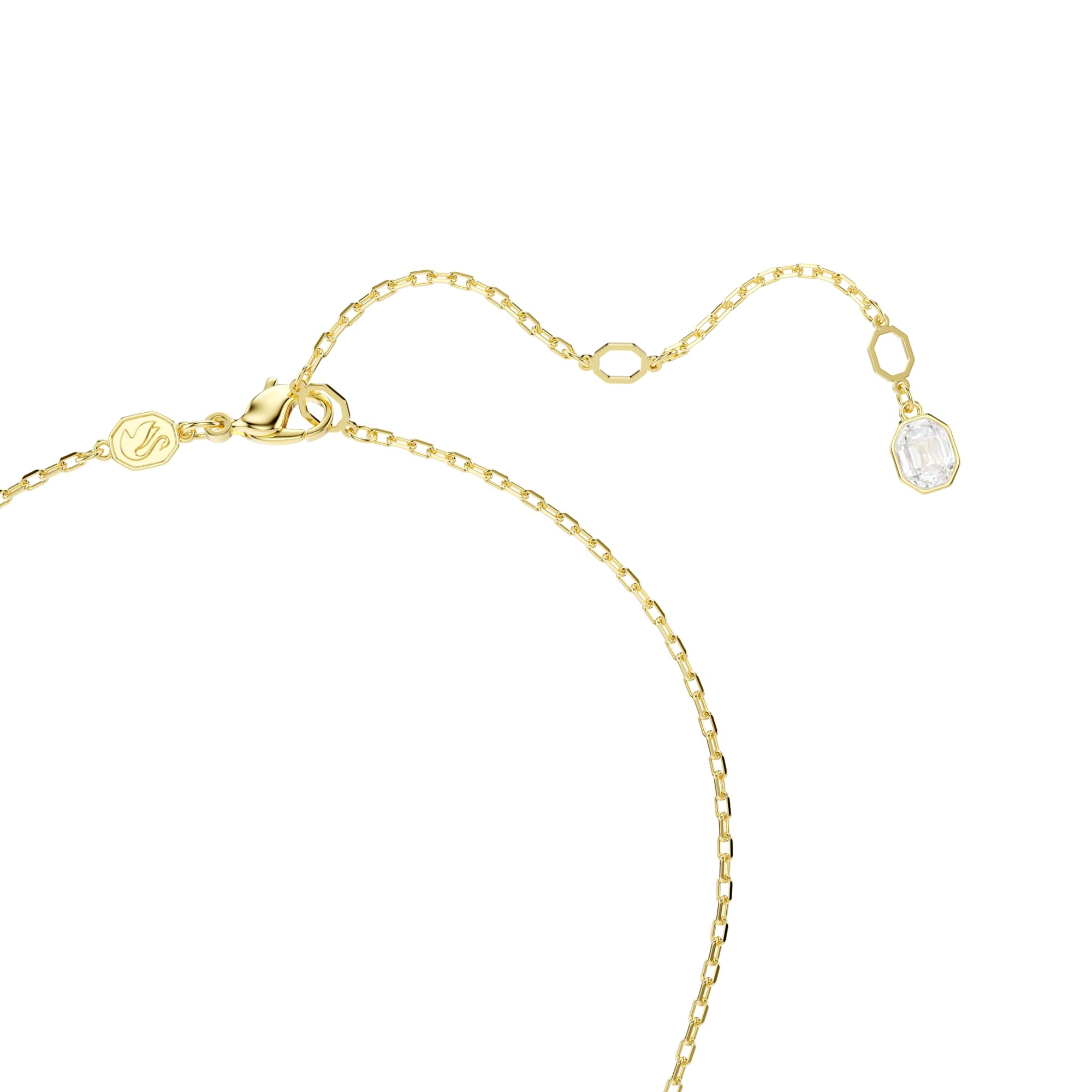 Chroma pendant, Octagon cut, Green, 18K gold finish