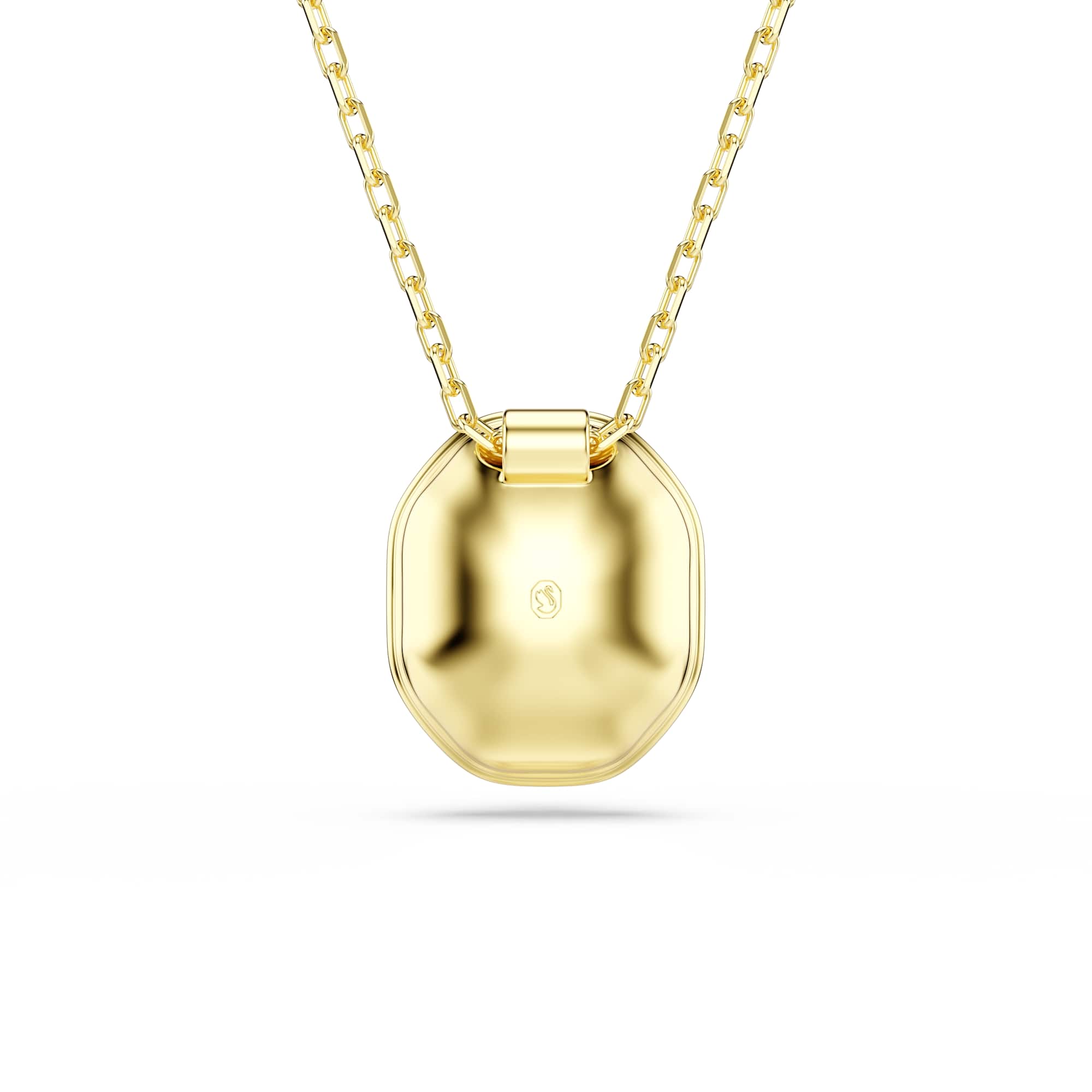 Chroma pendant, Octagon cut, Green, 18K gold finish