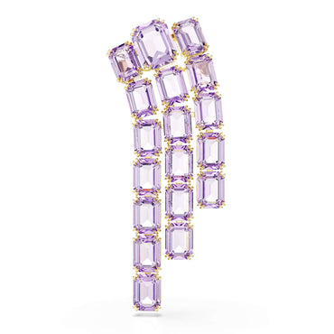 Millenia brooch, Octagon cut, Purple, 18K gold finish