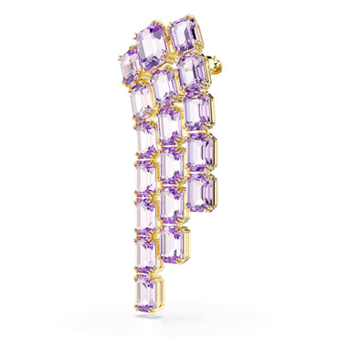 Millenia brooch, Octagon cut, Purple, 18K gold finish