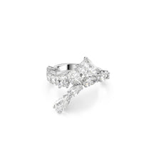 Matrix ring, Mixed cuts, White, Rhodium plated - 60cm