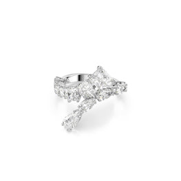 Matrix ring, Mixed cuts, White, Rhodium plated - 60cm