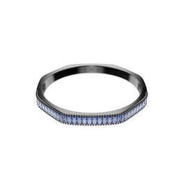 Matrix bangle, Baguette cut, Octagon shape, Blue, Ruthenium plated - M
