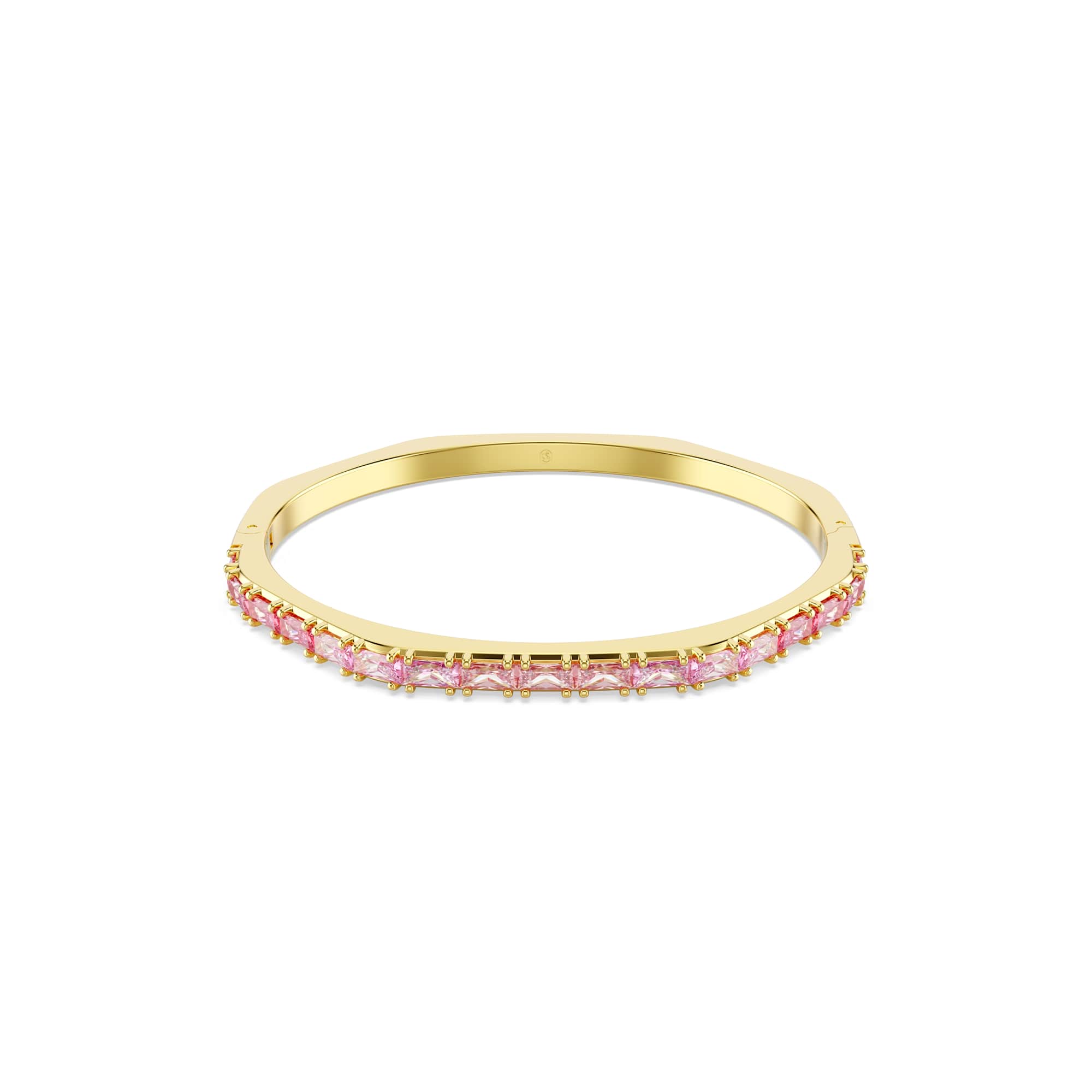 Matrix bangle, Baguette cut, Octagon shape, Pink, 18K gold finish - M