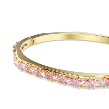 Matrix bangle, Baguette cut, Octagon shape, Pink, 18K gold finish - M