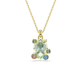 Gema pendant, Mixed cuts, Multicolored, 18K gold finish