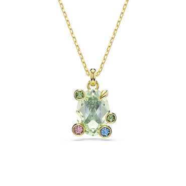 Gema pendant, Mixed cuts, Multicolored, 18K gold finish
