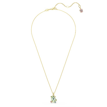 Gema pendant, Mixed cuts, Multicolored, 18K gold finish