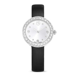 Matrix tennis watch, Swiss Made, Leather strap, Black, Stainless Steel