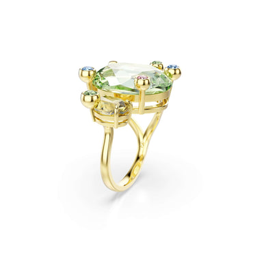 Gema open ring, Mixed cuts, Multicolored, 18K gold finish - 55cm