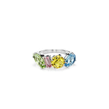Gema ring, Mixed cuts, Multicolored, Rhodium plated - 50cm