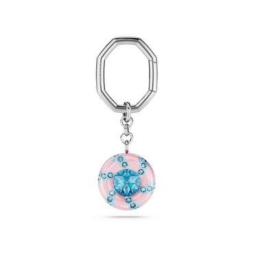 Key ring, Round cut, Multicolored, Rhodium plated