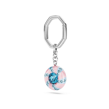 Key ring, Round cut, Multicolored, Rhodium plated