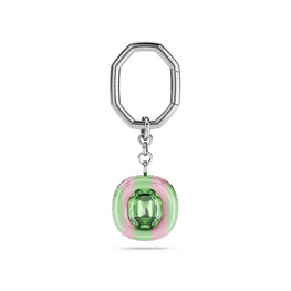 Key ring, Octagon cut, Multicolored, Rhodium plated