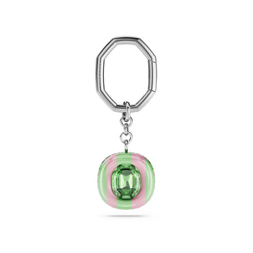 Key ring, Octagon cut, Multicolored, Rhodium plated