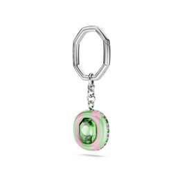Key ring, Octagon cut, Multicolored, Rhodium plated