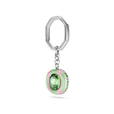 Key ring, Octagon cut, Multicolored, Rhodium plated