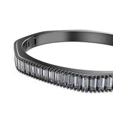 Matrix bangle, Baguette cut, Octagon shape, Gray, Ruthenium plated - M