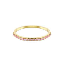 Matrix bangle, Baguette cut, Octagon shape, Pink, 18K gold finish - L
