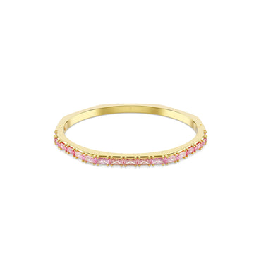 Matrix bangle, Baguette cut, Octagon shape, Pink, 18K gold finish - L
