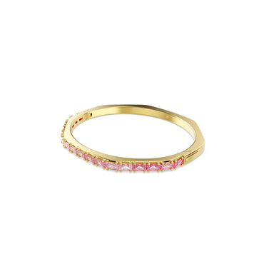 Matrix bangle, Baguette cut, Octagon shape, Pink, 18K gold finish - L