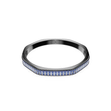 Matrix bangle, Baguette cut, Octagon shape, Blue, Ruthenium plated - S