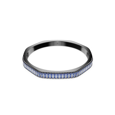 Matrix bangle, Baguette cut, Octagon shape, Blue, Ruthenium plated - L