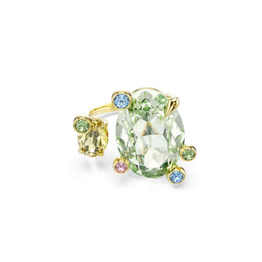Gema open ring, Mixed cuts, Multicolored, 18K gold finish - 50cm