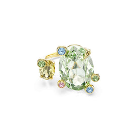 Gema open ring, Mixed cuts, Multicolored, 18K gold finish - 52cm