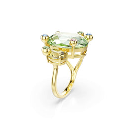 Gema open ring, Mixed cuts, Multicolored, 18K gold finish - 58cm