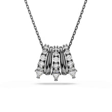 Sublima pendant, White, Ruthenium plated