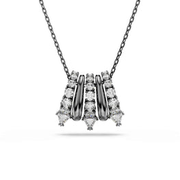 Sublima pendant, White, Ruthenium plated