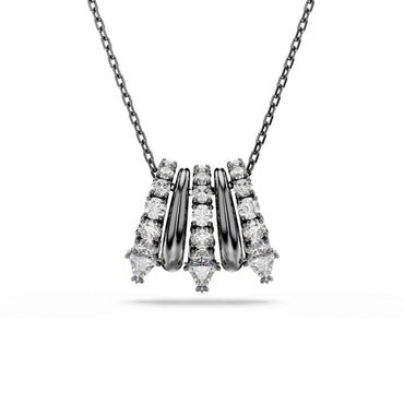 Sublima pendant, White, Ruthenium plated